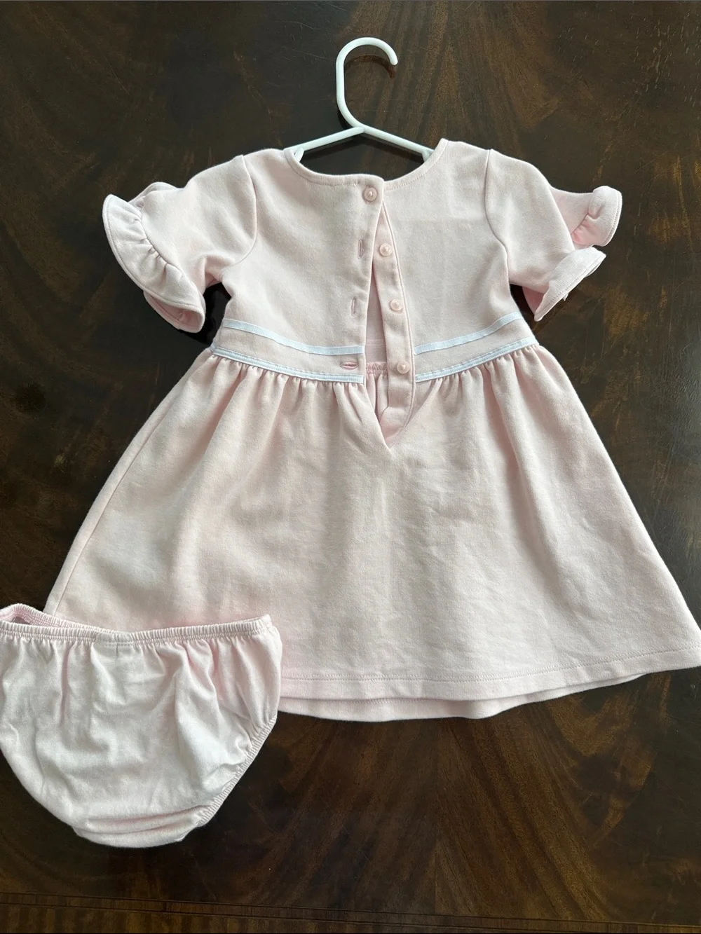 Janie and Jack Pale Pink Ruffle Sleeve Formal Dress with Bloomers